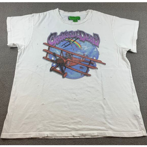 The Grateful Dead SANDRINE ROSE Women's Medium T-shirt White Distresses Holes - Picture 1 of 6